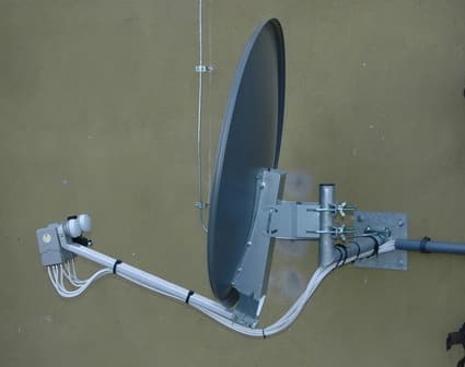 montaż anteny 80 cm 2 lnb